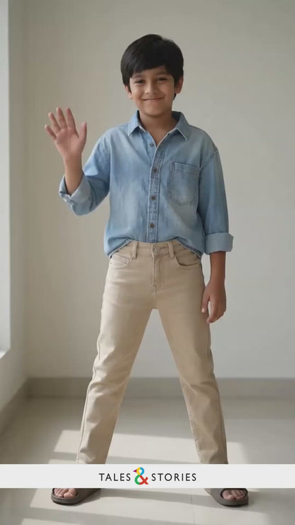Boys Khaki Cotton Trouser