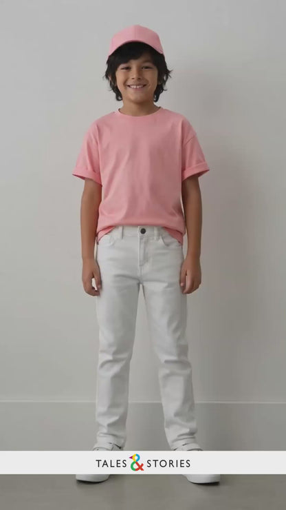 Boys Denim White Slim Fit Jeans
