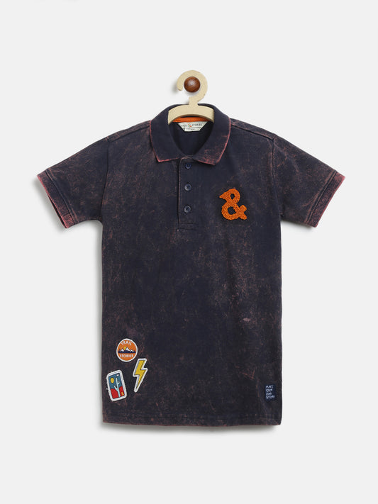 Boys Dark Blue Polo T-Shirt 
