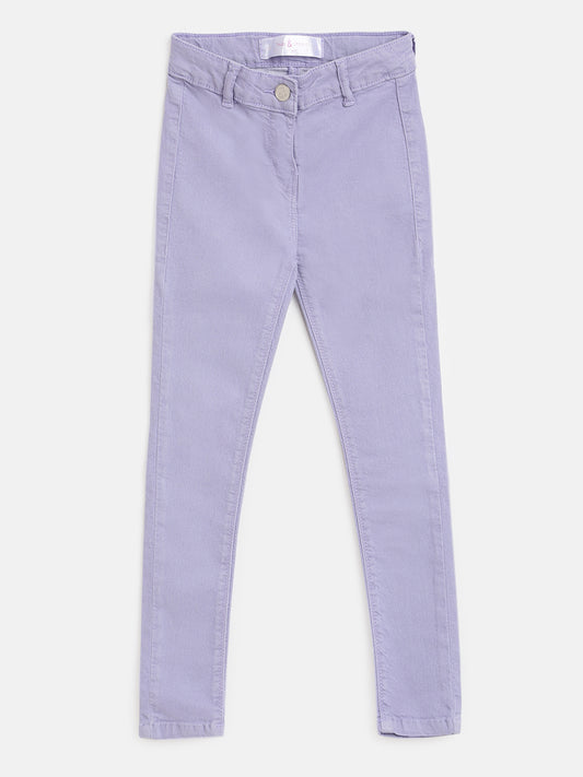 Girls Purple Skinny Fit Trouser 