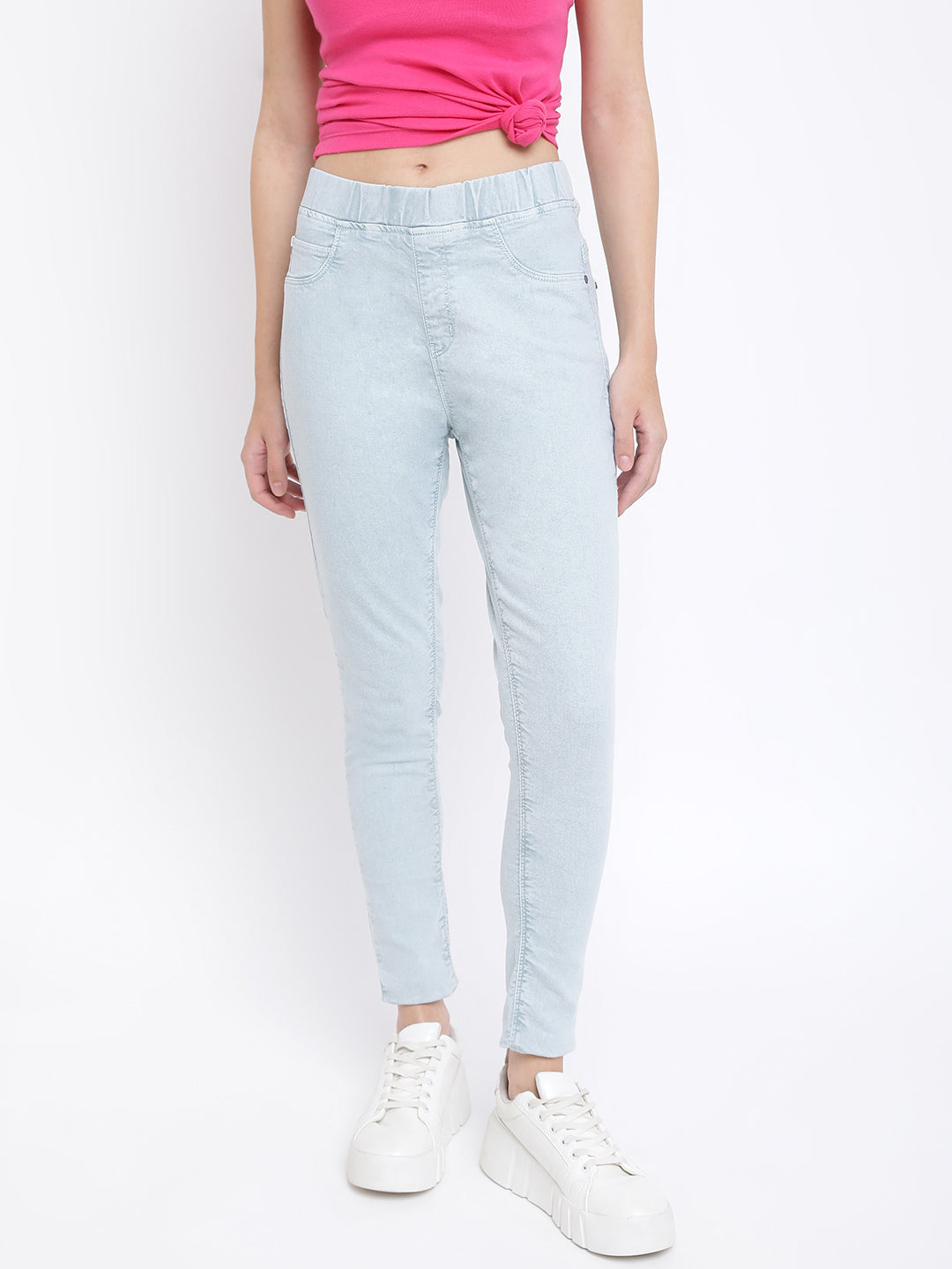 Women Light Green Skinny Fit Jeggings