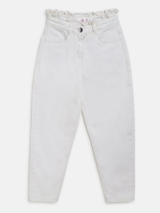 Girls White Trouser 