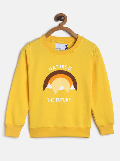 Boys Yellow Rainbow Print Sweatshirt