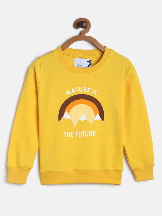 Boys Yellow Rainbow Print Sweatshirt
