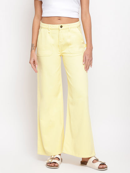 Women Yellow Flared Jeans
