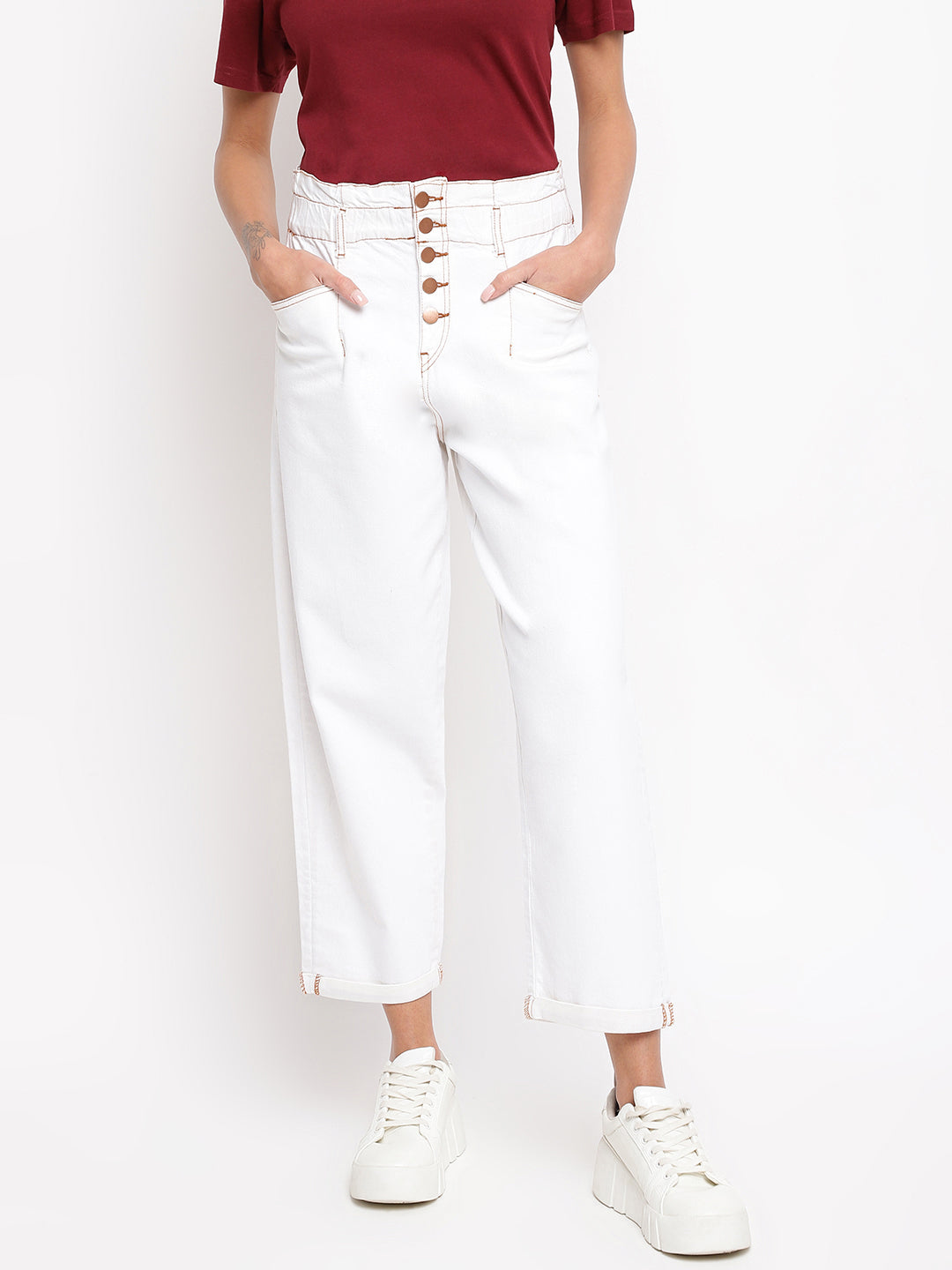 Women White Denim Jeans