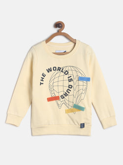 Boys Off White Printed Sweatshirt