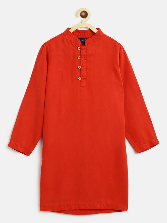 Boys Red Casual Long Shirt