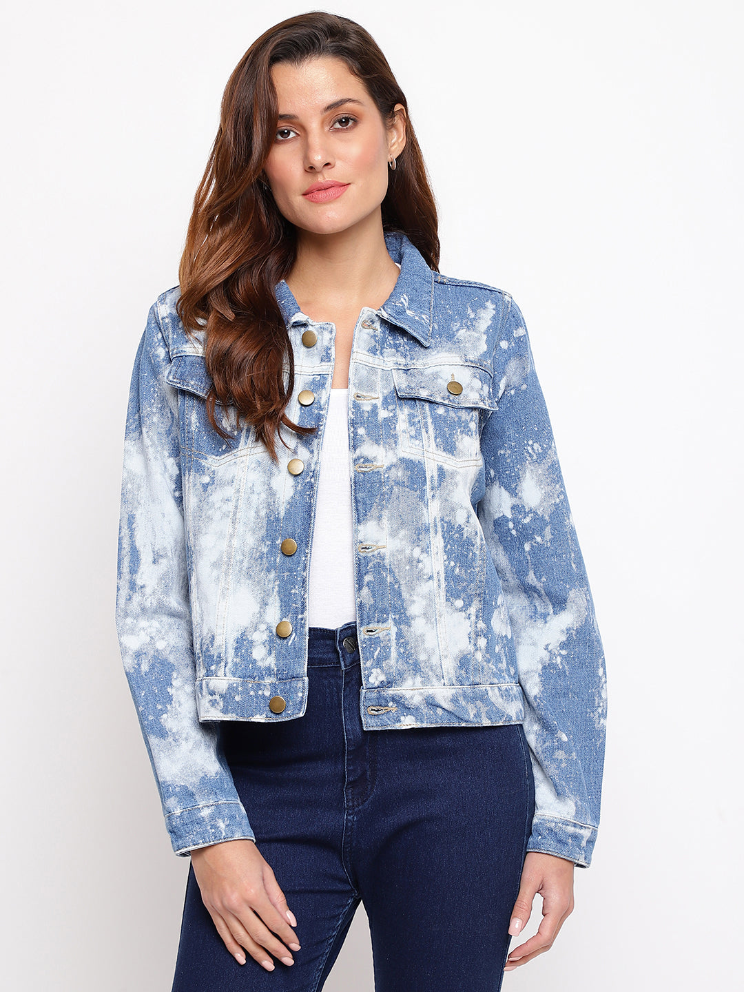 Women Tie & Dye Denim Jacket