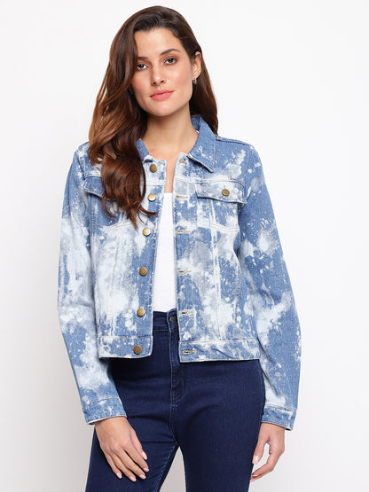 Women Tie & Dye Denim Jacket