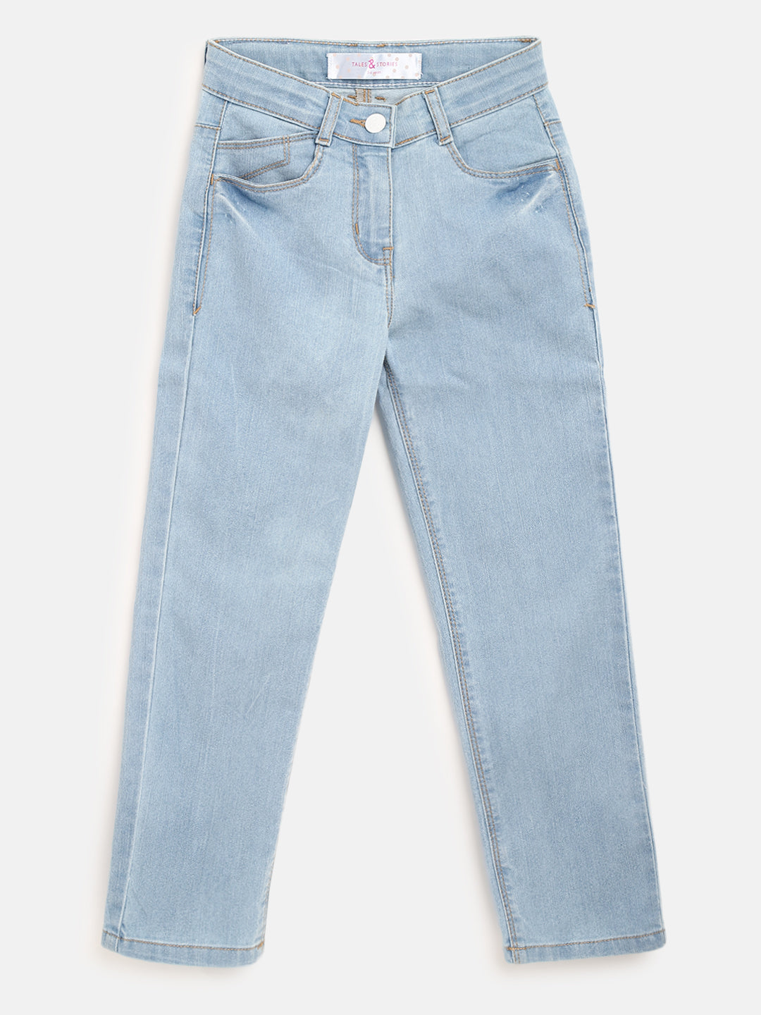 Girls Light Blue Slim Fit Jeans