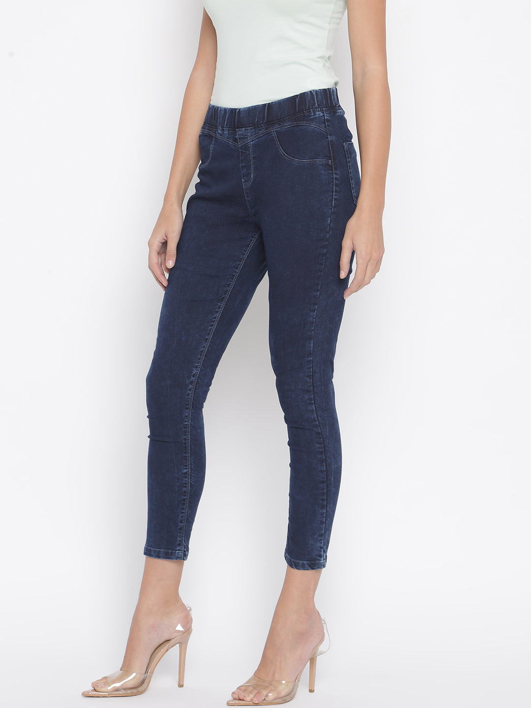 Women Skinny Fit Dark Blue Denim Jegging