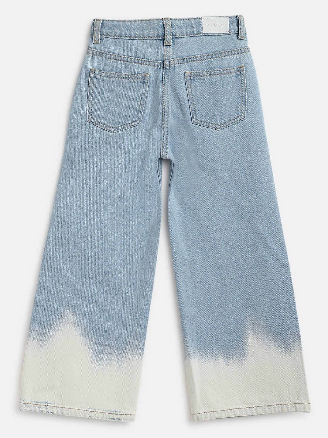 Girls Ice Blue Dip Dye Flared Jeans
