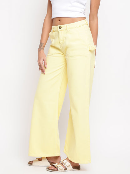 Women Yellow Flared Jeans