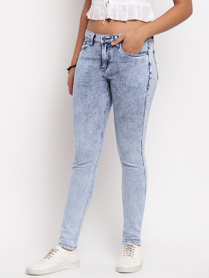 Women Light Blue Skinny Fit  Denim Jeans