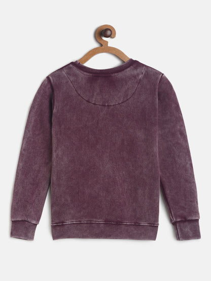Girls Light Pink Printed Sweatshirt