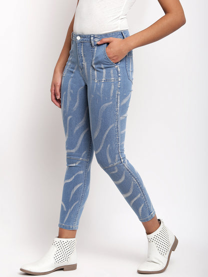 Women Mid Blue Skinny Fit Denim Jeans