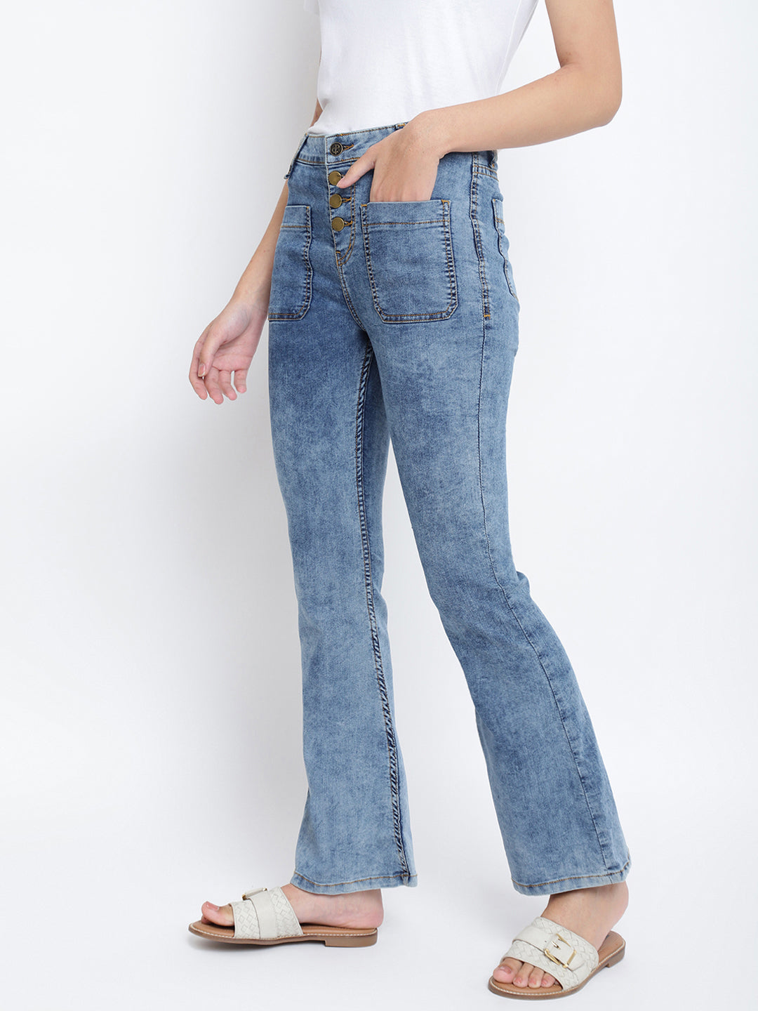 Women Mid Blue Denim Jeans