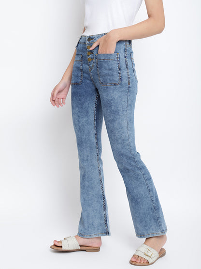 Women Mid Blue Denim Jeans