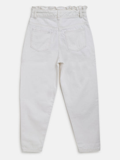 Girls White Trouser 