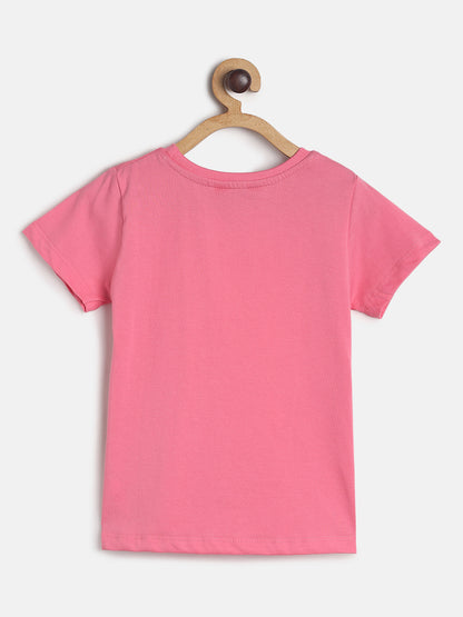 Girls Pink & Sky Blue Cotton Night Suit 
