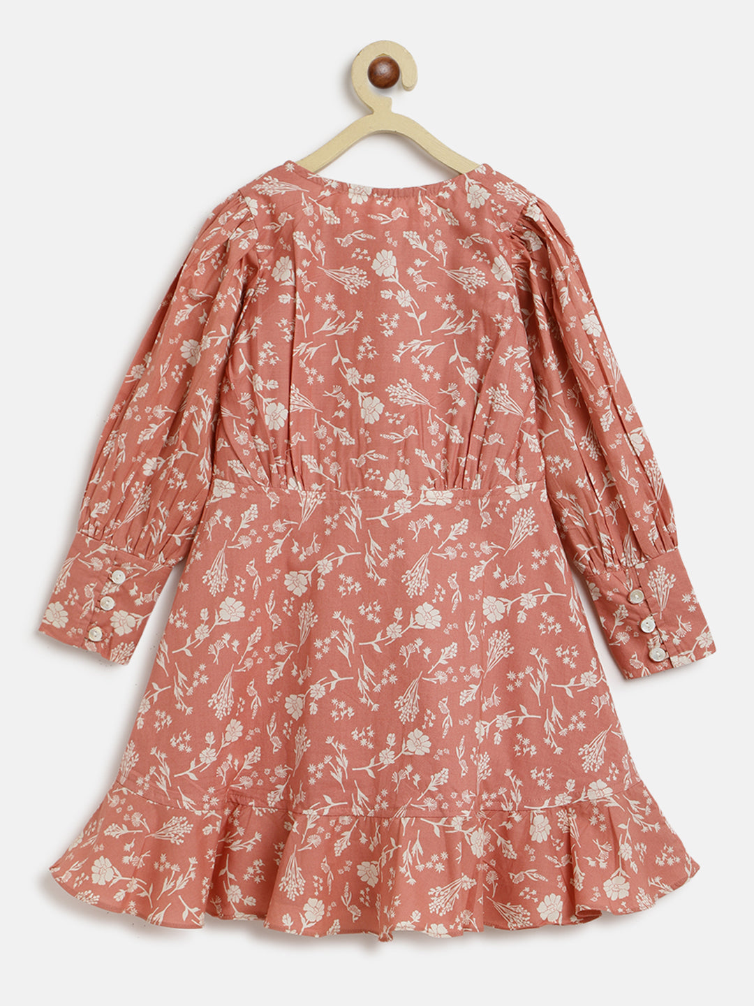 Girls Peach printed Dress