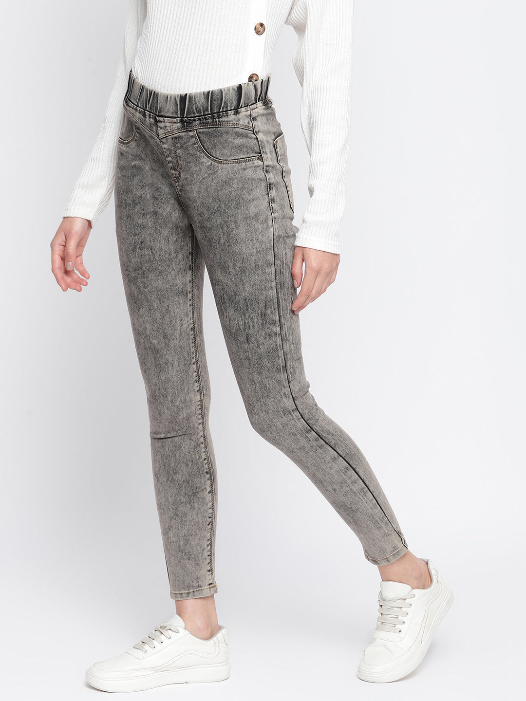 Women Skinny Fit Grey Jegging