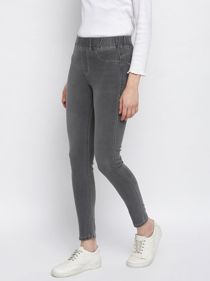 Women Grey Skinny Fit Denim Jegging