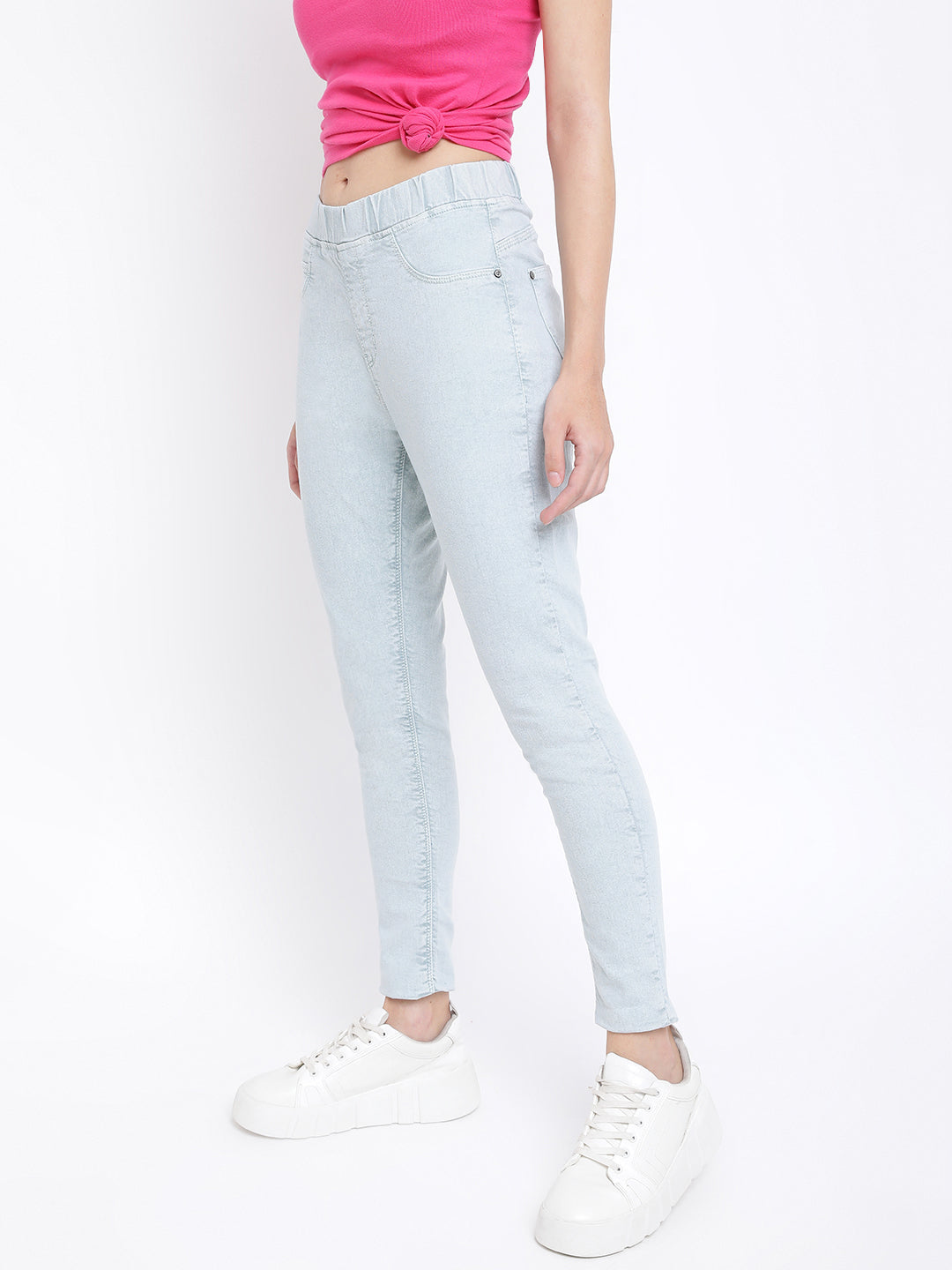 Women Light Green Skinny Fit Jeggings