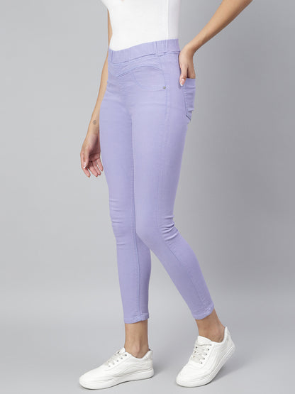 Women Purple Denim Jegging