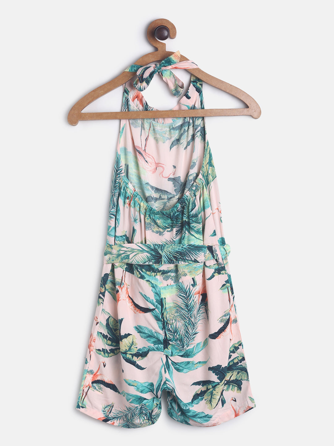 Girls Cotton Tropical Printed Romper