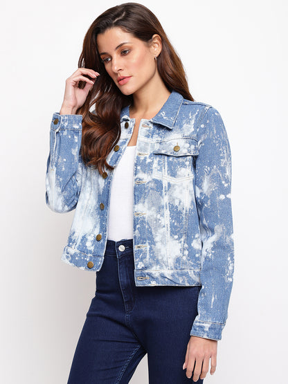 Women Tie & Dye Denim Jacket