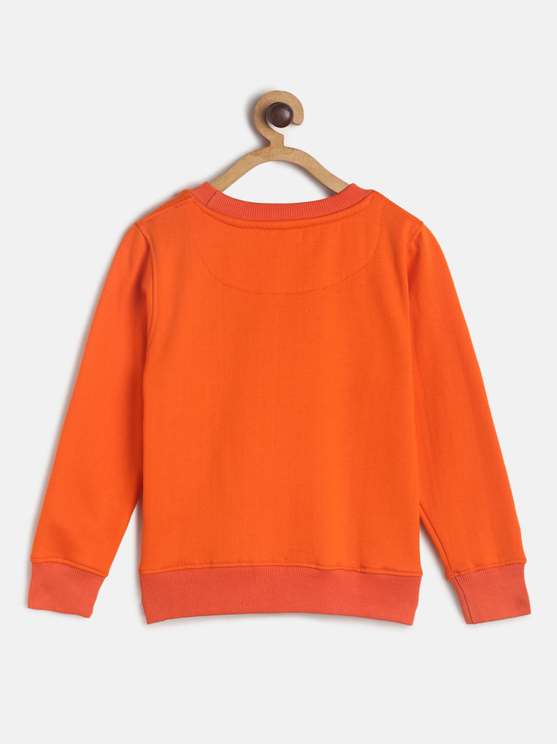 Boys Orange Patch Pocket Sweatshirt