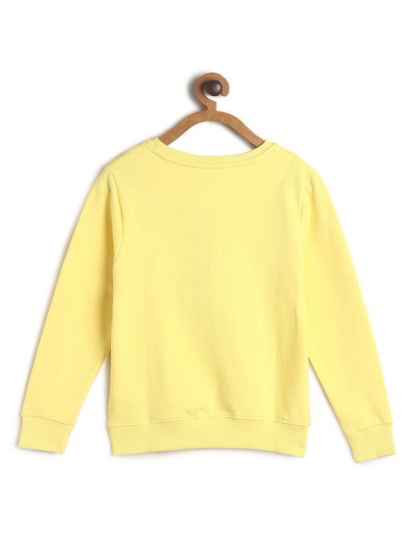 Boys Yellow Printed Sweatshirt