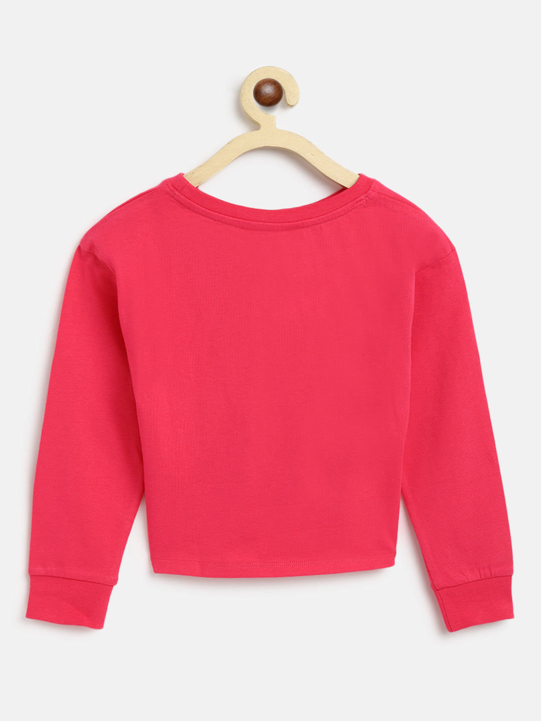 Girls Hot Pink Cotton T-Shirt 