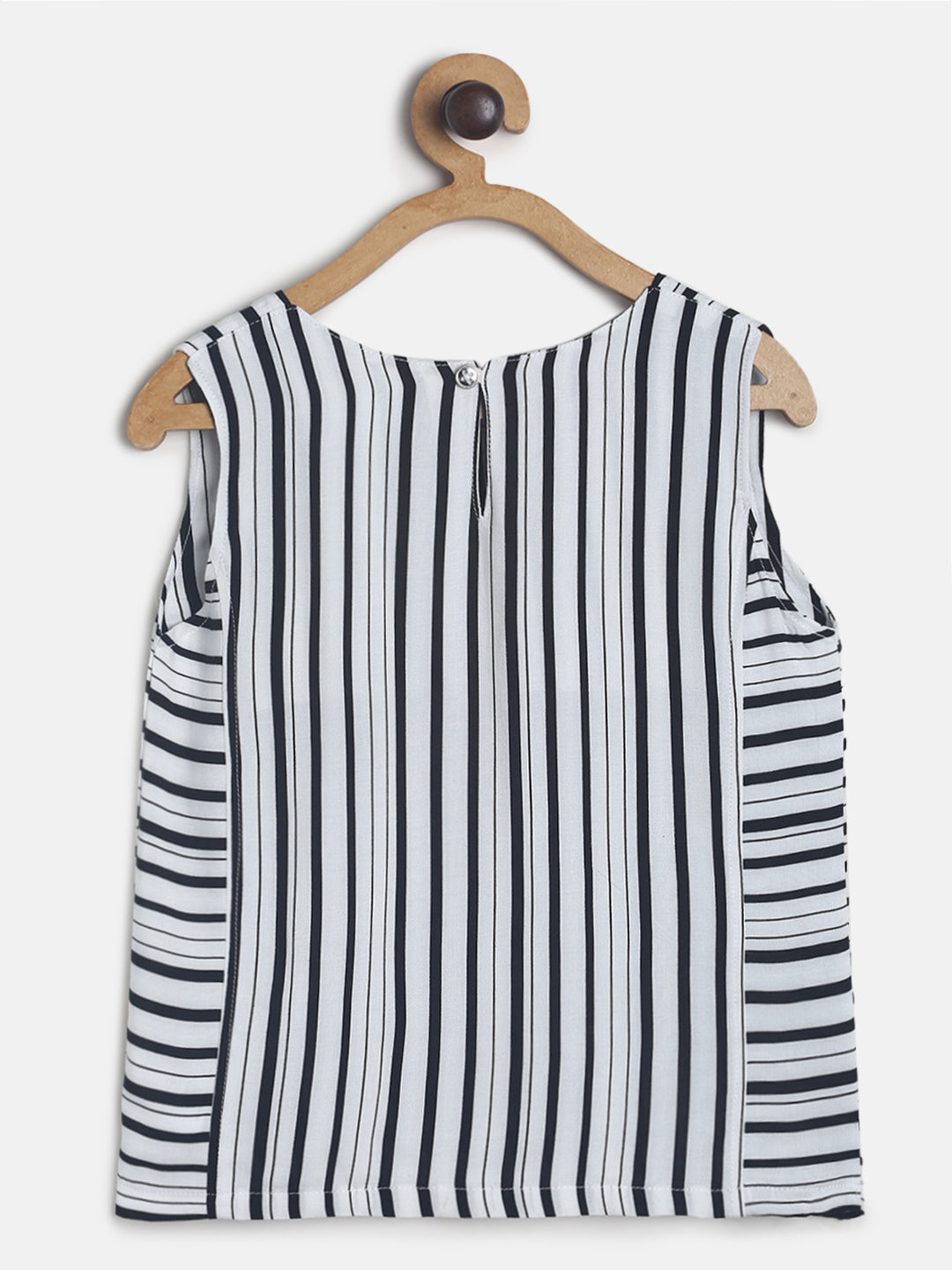 Girls white Stripe Sleeve Less Top 
