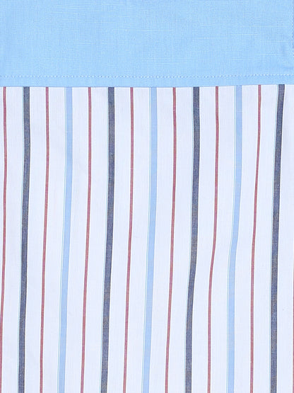 Girls Stripe Printed Cold Shoulder Top