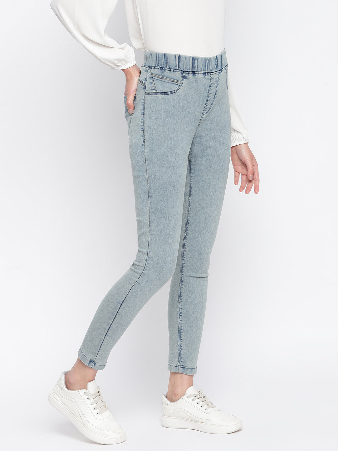 Women Skinny Fit Khaki Tint Denim Jegging