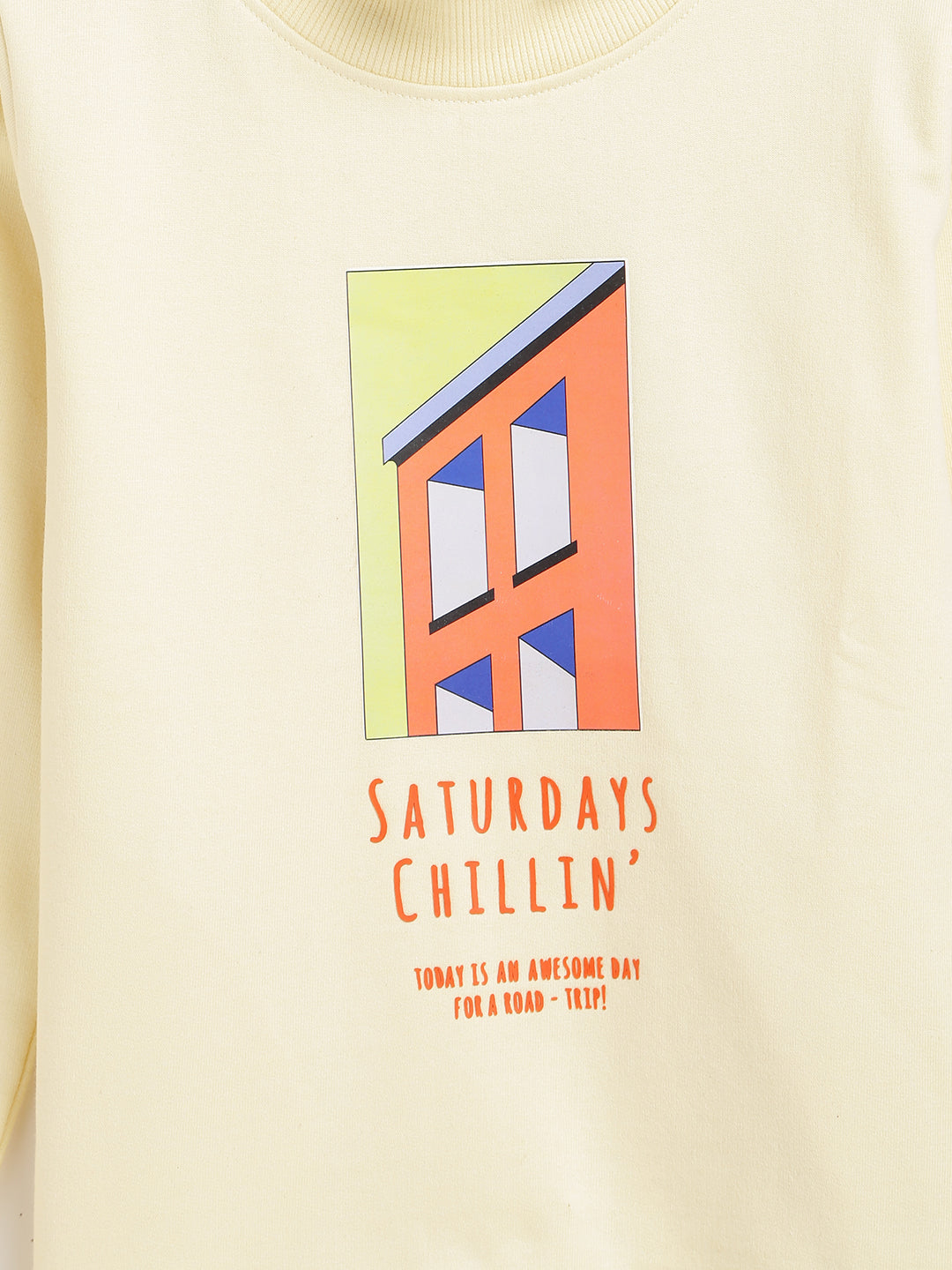 Boys Yellow Printed Sweatshirt 