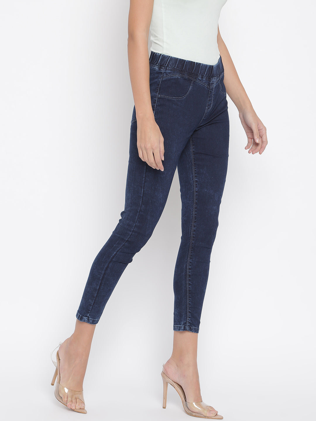 Women Skinny Fit Dark Blue Denim Jegging