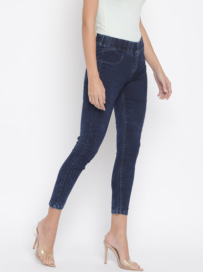 Women Skinny Fit Dark Blue Denim Jegging