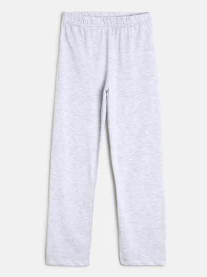 Boys Light Grey & Blue Printed Cotton Night Suit