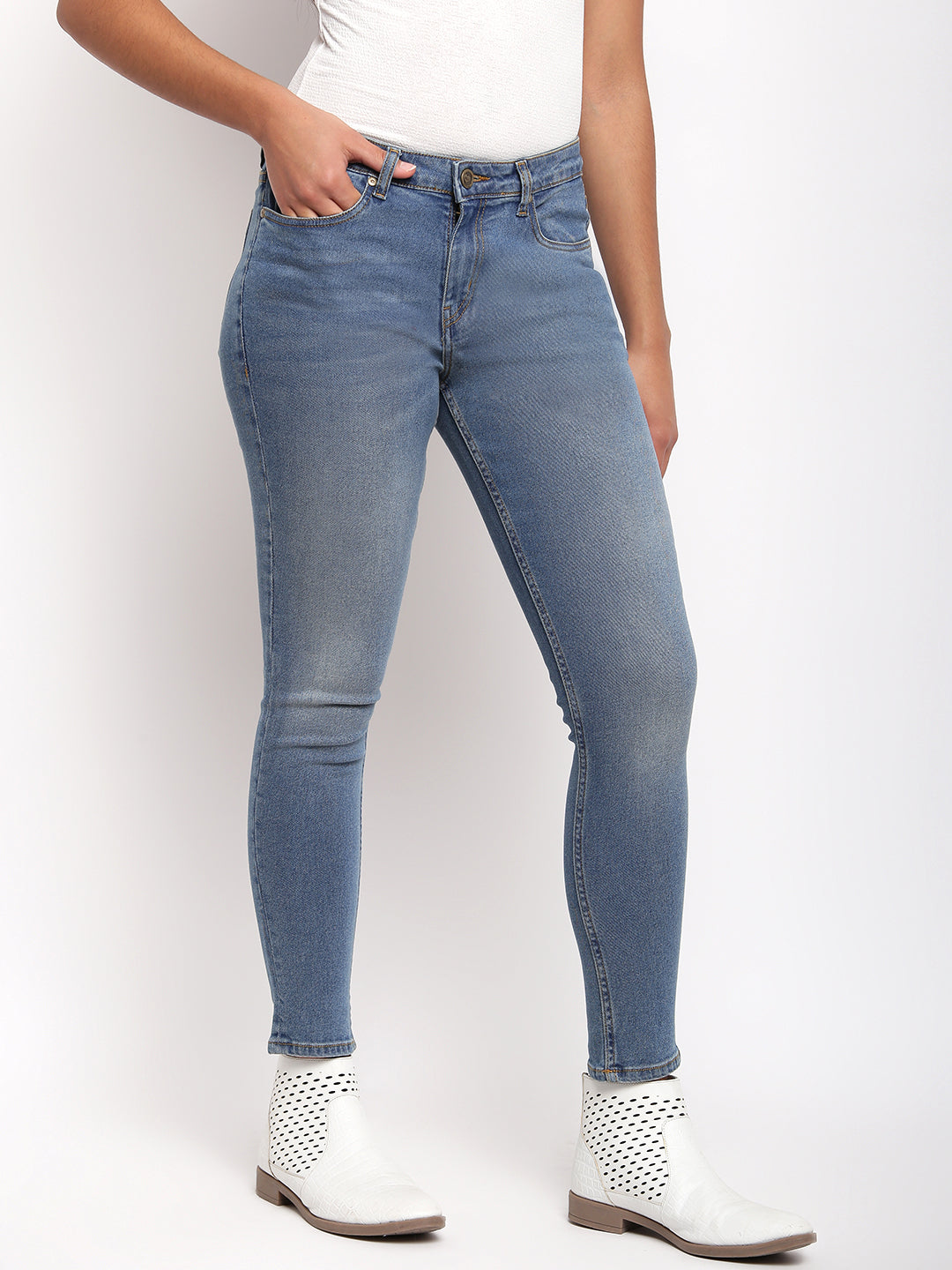 Women Mid Blue Super Skinny Denim Jeans