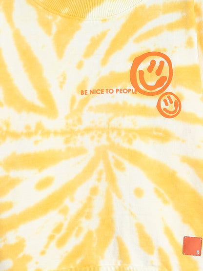 Boys Yellow Printed Sweatshirt