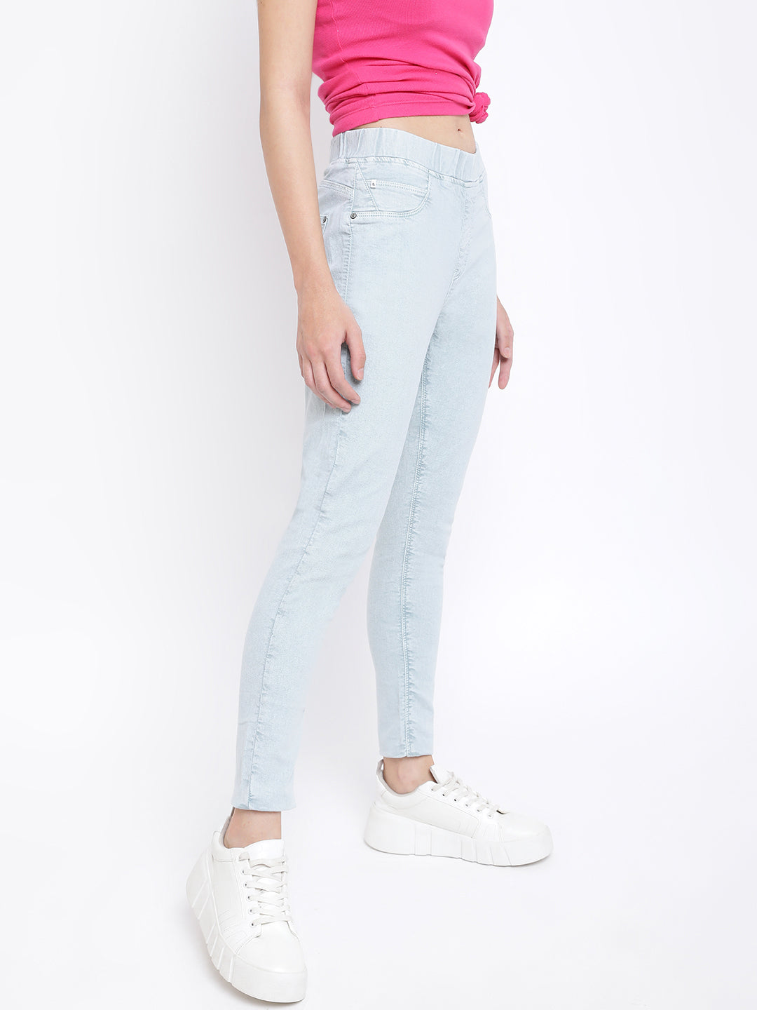 Women Light Green Skinny Fit Jeggings