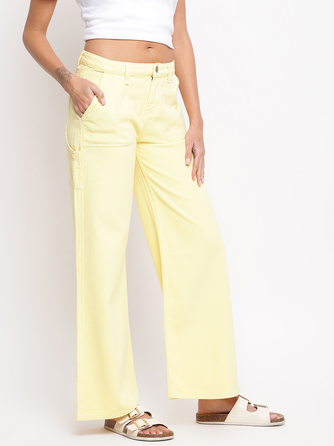 Women Yellow Flared Jeans
