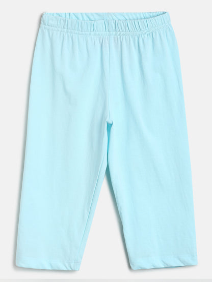 Girls Pink & Sky Blue Cotton Night Suit 