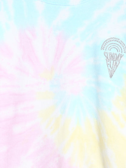 Girls Multicolor Printed Cotton Sweatshirt