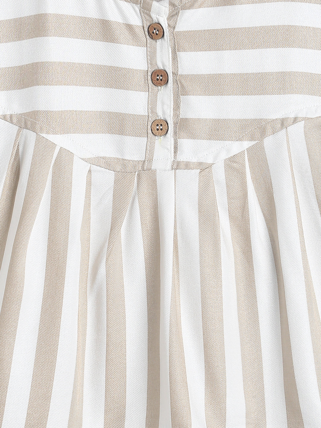 Girls Beige Stripes Top