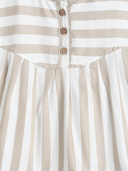 Girls Beige Stripes Top